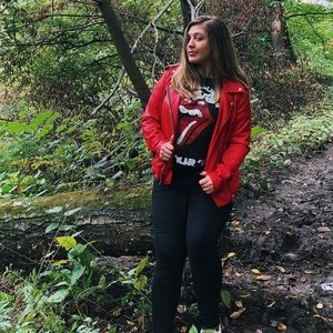 Blank NYC Red Leather Jacket Size M